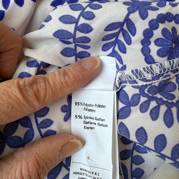 CUPSHE Blue & White Boho Midi Dress | Size Large | A-Line V-Neck - Picture 5 of 6